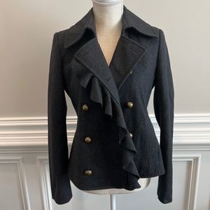 DKNY Wool blend pea coat in dark gray Size 4